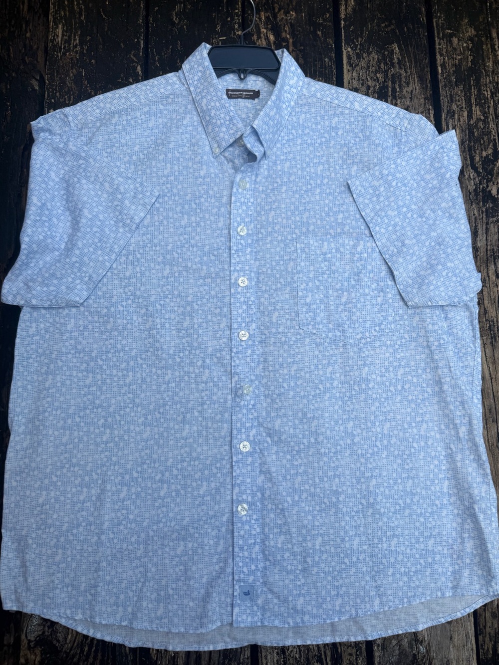 Southern Marsh Men’s XL Linen Blend Spotted Cotton Pattern Button Down Shirt F8 - Picture 3 of 8